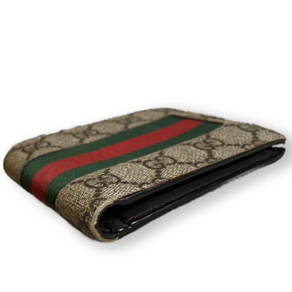 Gucci - GG Supreme Web Brown Bifold Wallet | Men’s - Coated Canvas - Picture 9 of 17